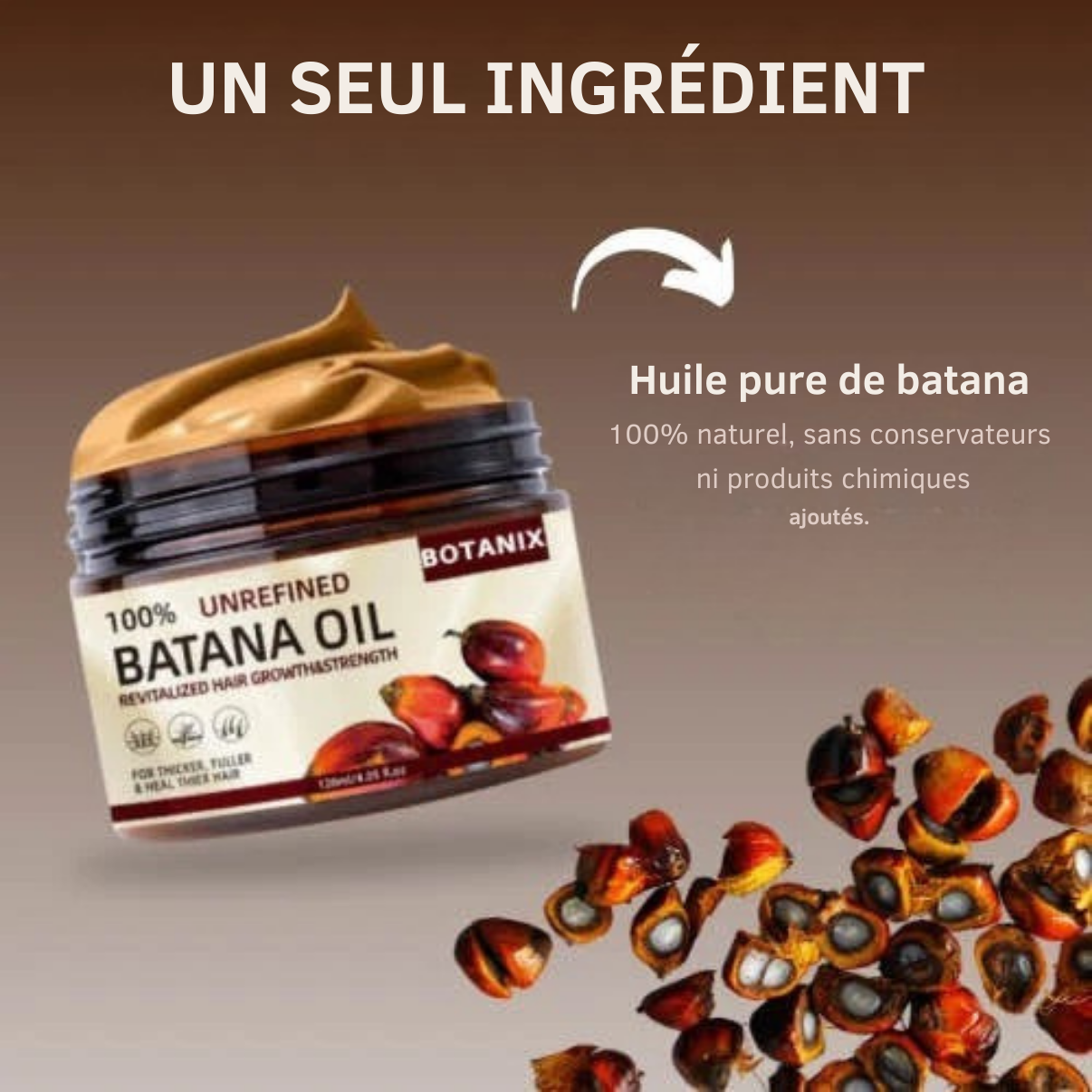 Batana Huile naturelle pour la croissance des cheveux