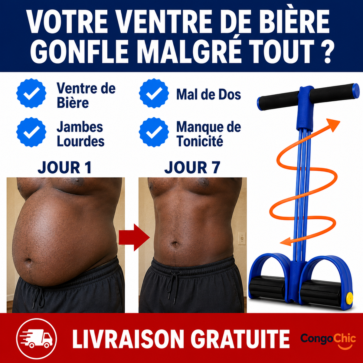 Corde d'Exercice - Ventre Plat Rapidement!
