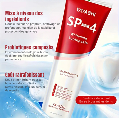 Dentifrice pour blanchiment des dents et haleine fraîche